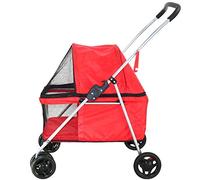 Cochecito doble para perros Cochecito de viaje para mascotas Carga máxima 12 kg Cochecito para perros y gatos Cochecito para perros Rueda delantera con rotación de 360 ° Cochecito de viaje para masc