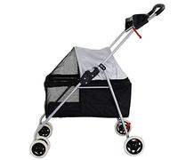 Cochecito doble para perros Perro Cachorro Gato Cochecito de viaje para mascotas Cochecito de bebé Cochecito de niño Ruedas giratorias Rotación de 360 ° Rueda delantera Carga máxima 10 kg Cochecito