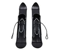 Cochecito Esquís Tabla de Trineo para Nieve Accesorio de Rueda de Metal de plástico para pastizales de Campo de Nieve Negro 53x9,5 cm Paquete de 2 con Manual