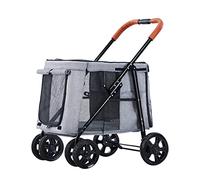 Cochecito grande para perros Cochecito de paseo Cochecito para mascotas múltiple Carrito Plegable 2 gatos, cochecitos para perros grandes y medianos, cochecito para mascotas para gemelos o más