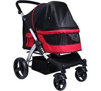 Cochecito grande para perros - Cochecito de viaje transpirable para gatos para perros - Mango ajustable - Cochecito para mascotas - Carrito ideal para gatos y más