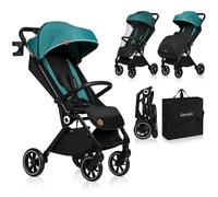 Lionelo Cochecito Cloe plegable hasta 22 kg, respaldo ajustable, arnés 5 puntos (verde)