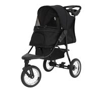 Cochecito para Mascotas 3 Ruedas Plegable | Perros y Gatos hasta 22 kg | Ruedas Antipinchazos 30.5 cm | Capota Ajustable | Cubierta Lluvia | Cesta y Bolsa Caddy | Gris