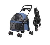 Cochecito mediano para mascotas para perros y gatos, ruedas giratorias de 360°, ventana de malla, máximo 44 libras, viajes y paseos, diseño ligero, perfecto para mascotas pequeñas a medianas (gris)