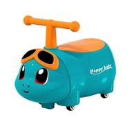 Cochecito oscilante, Wiggle Car Coche Mecedora con Forma de Cacahuete Cars Luz Musical Rueda silenciosa antivuelco Perfecto como Regalo Tarjeta oscilante(BLU,No Music)