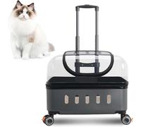 Cochecito para gatos con mango telescópico, transportador duro para mascotas para perros pequeños y gatos de hasta 10 kg, ideal para viajes y senderismo
