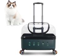 Cochecito para gatos con mango telescópico, transportador duro para mascotas para perros pequeños y gatos de hasta 10 kg, ideal para viajes y senderismo
