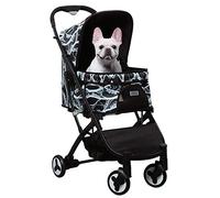 Cochecito para mascotas Carro para perros con 4 ruedas y almacenamiento para una carga máxima de 20 kg La mascota puede entrar y salir fácilmente del perro (negro) (Negro)