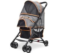 Cochecito para Mascotas Carro Perro Cochecito De Viaje Plegable Portátil Para Mascotas, Cochecito Para Mascotas Con Marco De Aluminio Plegable Rápido De 1 Mano Para Perros Y Gatos Pequeños Y Medianos