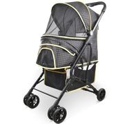 Cochecito para Mascotas Carro Perro Cochecito De Viaje Plegable Portátil Para Mascotas, Cochecito Para Mascotas Con Marco De Aluminio Plegable Rápido De 1 Mano Para Perros Y Gatos Pequeños Y Medianos