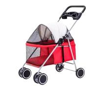 Cochecito para Mascotas Carro Perro Cochecito Para Mascotas De 4 Ruedas, Cochecito Portátil Plegable Para Perros Y Gatos Con Bolsillo Grande, Portavasos Para Perros Y Gatos Medianos Y Pequeños Cocheci