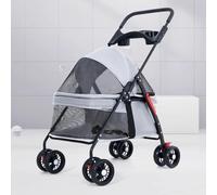 Cochecito para mascotas, cochecito para perros de hasta 15 kg plegable, cochecito para mascotas, red plegable, transpirable y visible para plegar durante todo el año con un solo clic,Azul