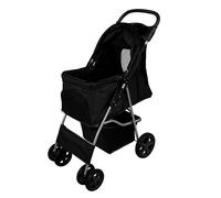 Cochecito para Mascotas con Cubierta de Lluvia - Negro
