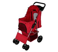 Cochecito para Mascotas con Cubierta de Lluvia - Rojo