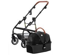 Cochecito para mascotas de 4 ruedas, jaula para perros y gatos, carrito de paseo para perros medianos y pequeños, gatos, transportador plegable de viaje, cochecito para cachorros impermeable, máximo