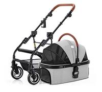 Cochecito para mascotas de 4 ruedas, jaula para perros y gatos, carrito de paseo para perros medianos y pequeños, gatos, transportador plegable de viaje, cochecito para cachorros impermeable, máximo