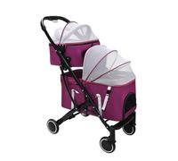Cochecito para mascotas de doble capa con transportador desmontable, ideal para transportar varios perros o gatos, perfecto para viajes y aventuras al aire libre