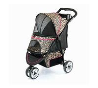 Cochecito para mascotas para perros pequeños y medianos, carrito de paseo con 4 ruedas, transpirable, gran espacio, plegable, ligero, para mascotas, tela Oxford impermeable, máx.44 (A) (B)
