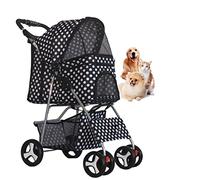 Cochecito para mascotas Perro grande Cochecito extra grande Diseño plegable Mango ajustable 360 ° Rueda delantera universal Cochecito para perros con bolsillo,13