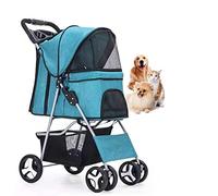 Cochecito para mascotas Perro grande Cochecito extra grande Diseño plegable Mango ajustable 360 ° Rueda delantera universal Cochecito para perros con bolsillo,22