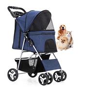 Cochecito para mascotas Perro grande Cochecito extra grande Diseño plegable Mango ajustable 360 ° Rueda delantera universal Cochecito para perros con bolsillo,20
