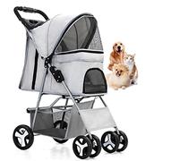 Cochecito para mascotas Perro grande Cochecito extra grande Diseño plegable Mango ajustable 360 ° Rueda delantera universal Cochecito para perros con bolsillo,7