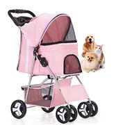 Cochecito para mascotas Perro grande Cochecito extra grande Diseño plegable Mango ajustable 360 ° Rueda delantera universal Cochecito para perros con bolsillo,24