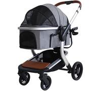 Cochecito para mascotas premium para perros pequeños y medianos Cochecito de paseo para perros y gatos, cochecito plegable ligero, suministros de viaje de 4 ruedas, cochecitos de paseo (Gr) (Gr)