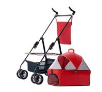 Cochecito para Perros Cochecito For Animales, Cochecito For Mascotas, Perro, Gato, Cochecito De Bebé De Peluche, Cochecito For Perros, Jaula Desmontable Ligera, Plegable Cochecito para Mascotas(Red,A)