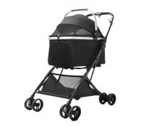 Cochecito para Perros Cochecito For Mascotas, Cesta Plegable De Un Solo Toque, Carrito De Separación, Cochecito For Gatos Y Perros, Carrito For Caminar For Perros Cochecito para Mascotas(Black)