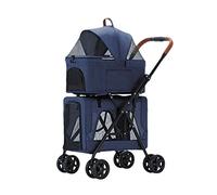 Cochecito para perros de doble capa, cochecito para mascotas y gatos, cochecito de viaje, carrito de viaje para cochecitos de mascotas de primera calidad para perros y gatos, transportador de mascot