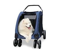 Cochecito para perros grande Cochecitos para perros grandes Premium Heavy Duty Perro/gato/mascota Cochecito para perros Cochecito de viaje Cochecito para perros Cochecito con gran tamaño (gris claro