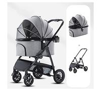 Cochecito para perros grandes, 44 libras, separable, 2 en 1, cochecitos para mascotas para perros medianos y pequeños, cochecito de viaje, cochecito de lujo para gatos, fácil plegado con cesta de al