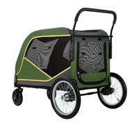 Cochecito para Perros Large Pet Stroller, Large Dog Stroller, Outdoor Trolley, Large Dog Stroller, Dog Pull Cart, Foldable Cochecito para Mascotas(Green,B)