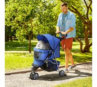 Cochecito para perros PawHut, carrito para mascotas, 4 colores, 3/4 ruedas Rojo