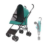 Cochecito para Perros, Pet Gear- Cochecito para Gatos/perros, Cochecito para Perros Pequefios, Cochecito Transpirable Plegable Mascotas 75x45x97cm Perro Gato Carrito(Groen)