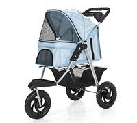 Cochecito para Perros - un Carro para Perros con un Peso de 15 kg y un vehículo Todoterreno para Mascotas - Ruedas Grandes, Compacto y Plegable -74S2Q5L (Color : Blue)