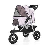 Cochecito para Perros - un Carro para Perros con un Peso de 15 kg y un vehículo Todoterreno para Mascotas - Ruedas Grandes, Compacto y Plegable -74S2Q5L (Color : Purple)