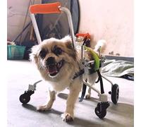Cochecito pequeño para silla de ruedas para perros, ayuda de movilidad de apoyo completo, carrito de rehabilitación de 4 ruedas para pasear mascotas, ideal para cachorros con problemas de piernas