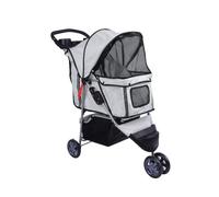COCHECITO PLEGABLE DE MASCOTA PERRO GATO GRIS, CARRITO DE TRANSPORTE