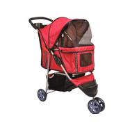 COCHECITO PLEGABLE DE MASCOTA PERRO GATO ROJO, CARRITO DE TRANSPORTE