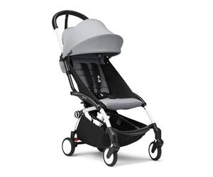 Cochecito Stokke YOYO3 a partir de 6 meses - Incluye chasis blanco/cojín de asiento Stone + dosel - Se pliega y despliega en un instante - Ligero y compacto - Compatible con equipaje de mano