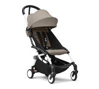Cochecito Stokke YOYO3 a partir de 6 meses - Incluye chasis blanco/cojín de asiento Taupe + dosel - Se pliega y despliega en un instante - Ligero y compacto - Compatible con equipaje de mano