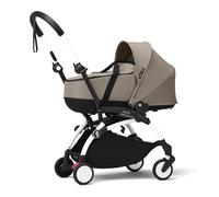 Cochecito Stokke YOYO3 con Capazo para Recién Nacido (Taupe) - Incluye chasis (blanco), Capazo para Recién Nacido, doble colchón, cubrepies, correa acolchada para el hombro y bolsa de almacenamiento