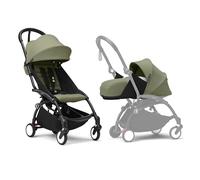 Cochecito YOYO3 de Stokke con Pack para Recién Nacido: Incluye chasis en negro, pack color 6+ para YOYO (Olive) y pack para recién nacidos 0+ (Olive)