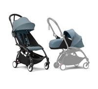 Cochecito YOYO3 de Stokke con Pack para Recién Nacido: Incluye chasis en negro, pack color 6+ para YOYO (Aqua) y pack para recién nacidos 0+ (Aqua)