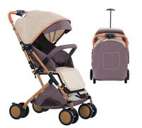 Cochecitos compactos, cochecito, ultra compacto, Trip, Arneses, cesta, asa única, capucha plegable, ligera y manejable, bolsa de transporte, toldo muy grande, 0-6 años, 0-35 kg (caqui)