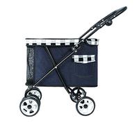 Cochecitos para mascotas para perros pequeños Cochecito ligero para perros Buggy Rueda delantera suave de 360 ° Cochecito para gatos con ruedas Reposabrazos fácil de plegar Ajuste de 4 velocidades (