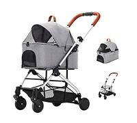 Cochecitos para perros Cochecito para perros medianos, fácil de plegar con una mano, entrada sin cremallera, cochecito para mascotas de primera calidad, cochecito para perros y gatos con desmontable