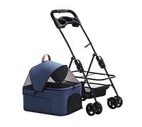 Cochecitos para perros para perros pequeños y medianos Cochecito premium Cochecitos para perros y gatos Cochecitos para mascotas con portavasos desmontable Cochecito ligero Transpirable Entrada sin